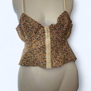 Multicolor Floral Camisole Top with Open Back XL Garage NWOT